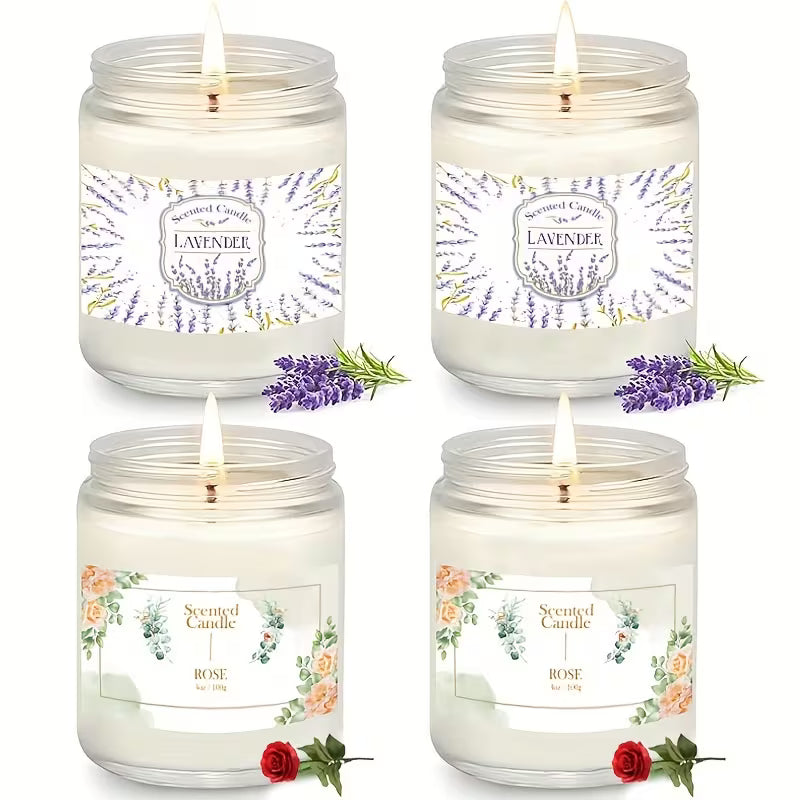 Premium 3.5oz Soy Wax Candle infused with Lavender, Rose, Vanilla & Sandalwood. Featuring a clean, smokeless burn and an elegant, relaxing aroma—ideal for home décor, yoga sessions, office spaces, holidays, and romantic gifts for women and men.