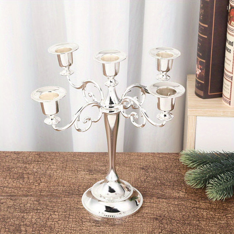 Elegant retro European candlestick-metal material, suitable for wedding props decoration romantic candlelight dinner and home