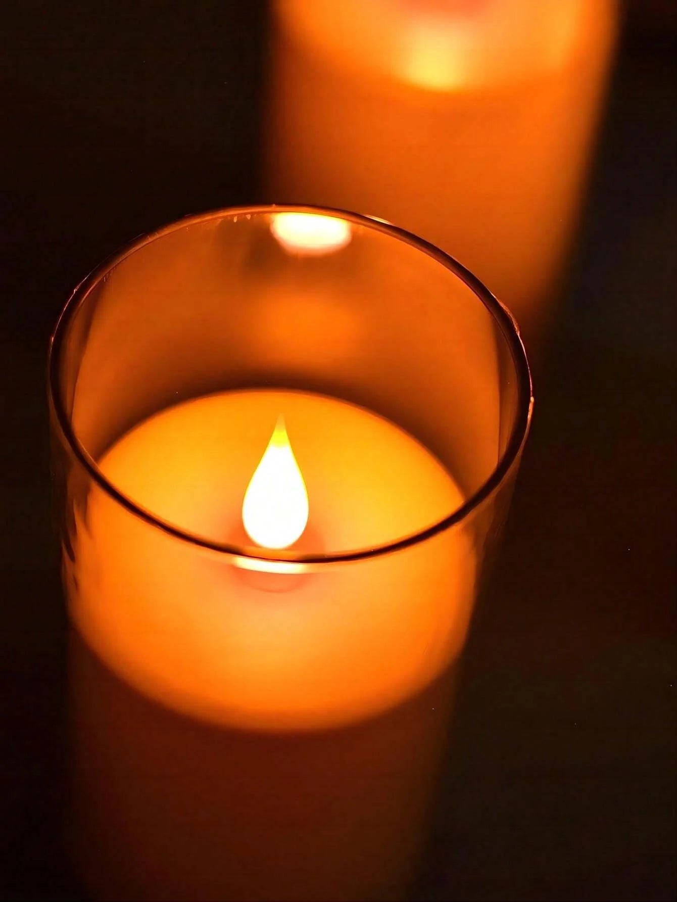 1/3/6Pcs Led Flameless Electric Candles Lamp Acrylic Glass Battery Flickering Fake Tealight Candle Bulk For Wedding Christmas