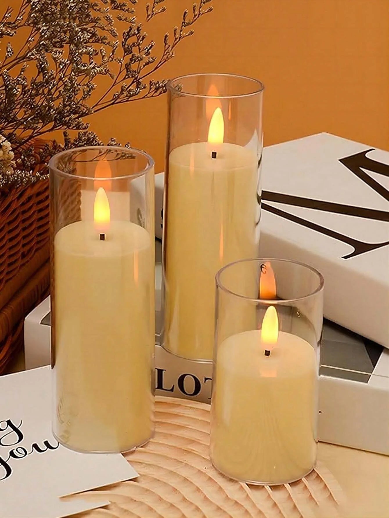 1/3/6Pcs Led Flameless Electric Candles Lamp Acrylic Glass Battery Flickering Fake Tealight Candle Bulk For Wedding Christmas