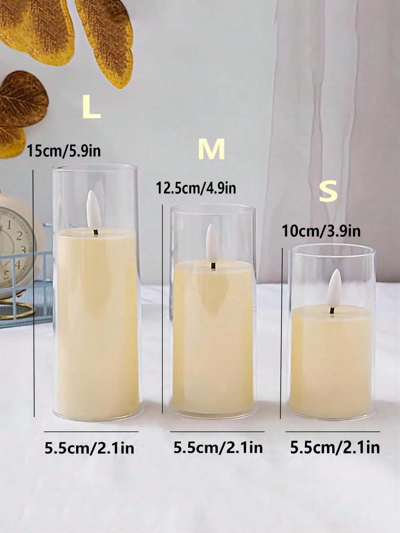 1/3/6Pcs Led Flameless Electric Candles Lamp Acrylic Glass Battery Flickering Fake Tealight Candle Bulk For Wedding Christmas