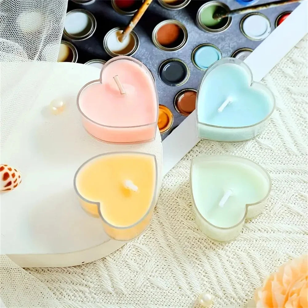9pcs Heart-Shaped Scented Tea Candles Set
