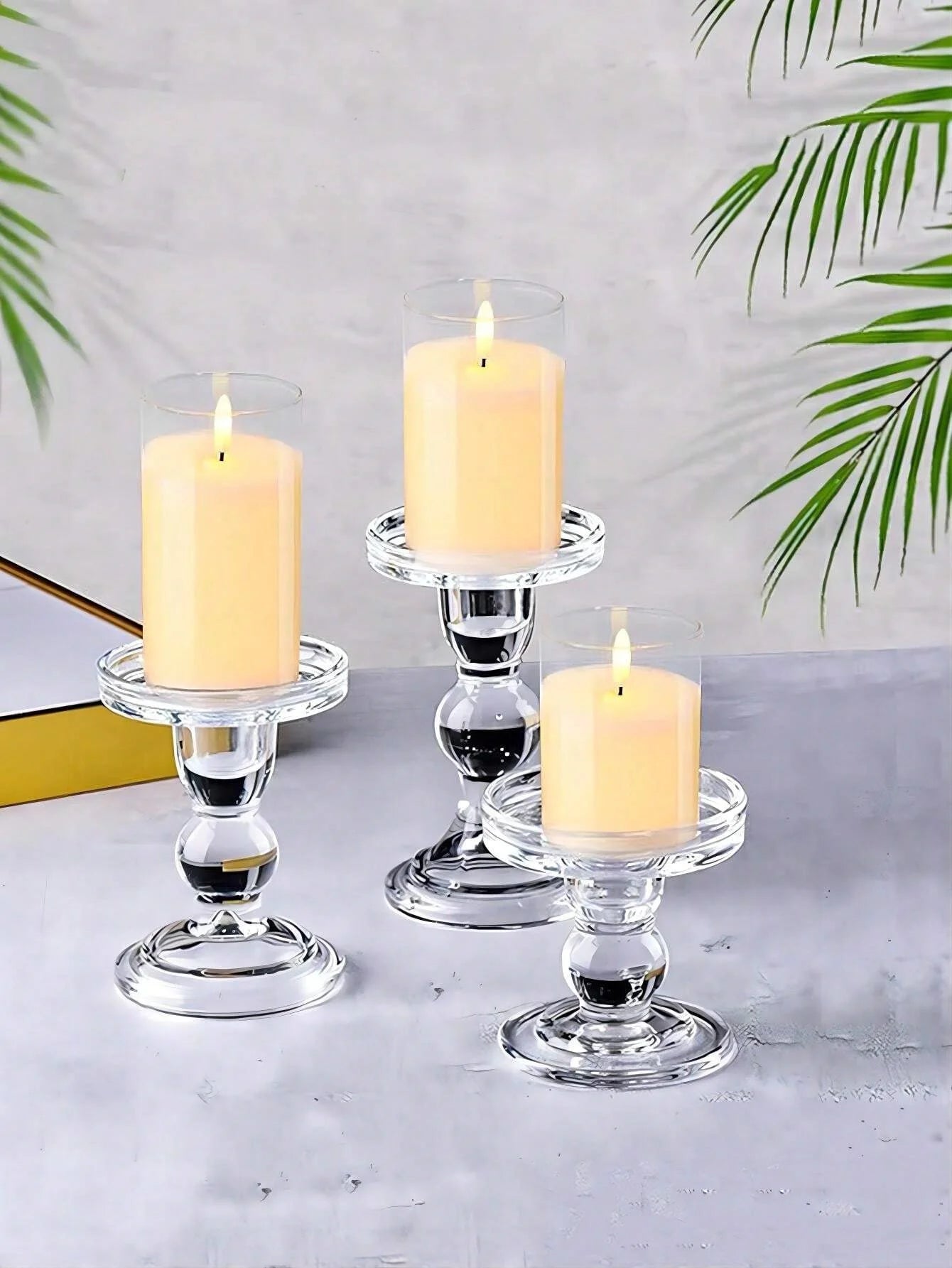 1/3/6Pcs Led Flameless Electric Candles Lamp Acrylic Glass Battery Flickering Fake Tealight Candle Bulk For Wedding Christmas
