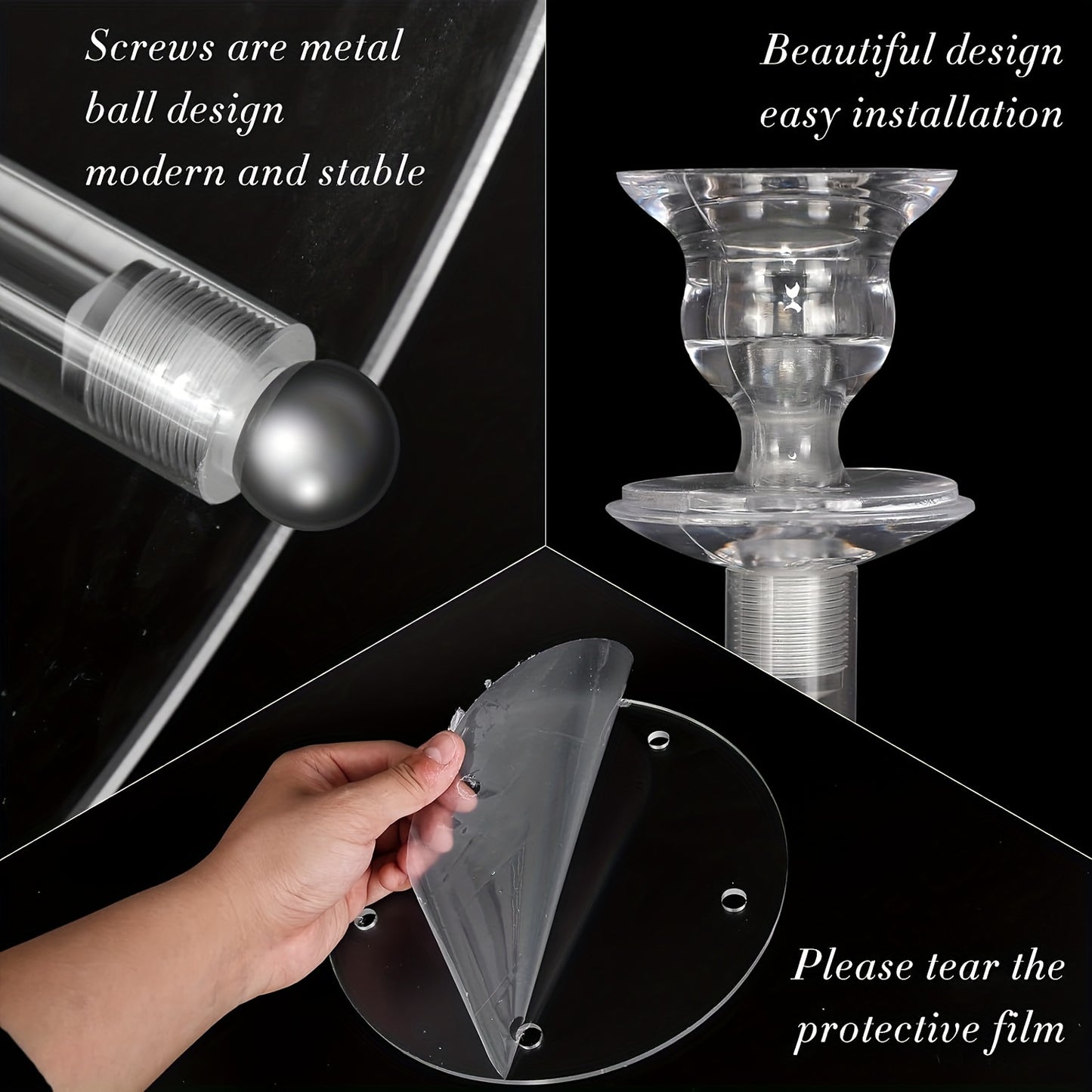 1pc Acrylic Candle Holder with 5 Armbs - Modern Tabletop Centerpiece for Weddings, Parties, Anniversaries & Holiday Decor