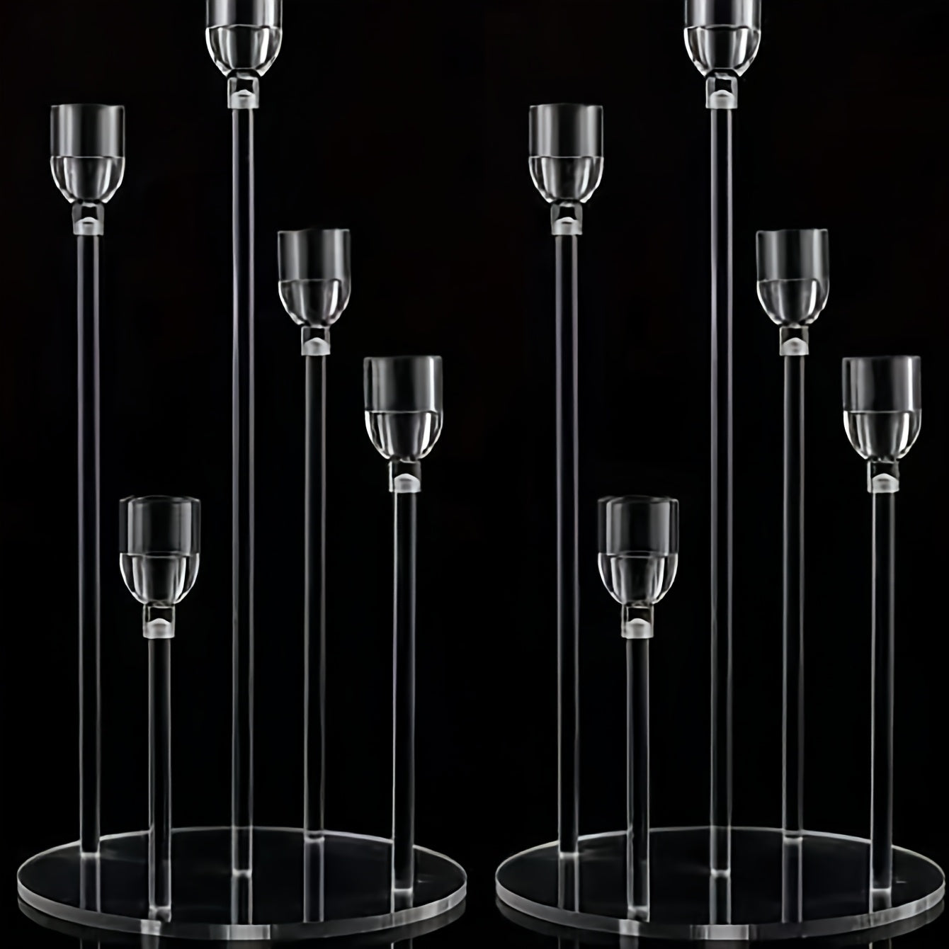 Set of 1/2/10 Acrylic Candle Holders with 5 Arms, Transparent Centerpieces for Wedding And Dining Table Decor, Suitable for Wedding And Party Decorations.