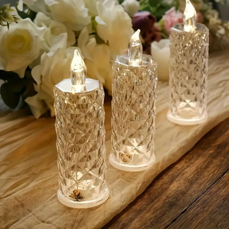 Set of 6 Flameless LED Pillar Candles - Battery Operated