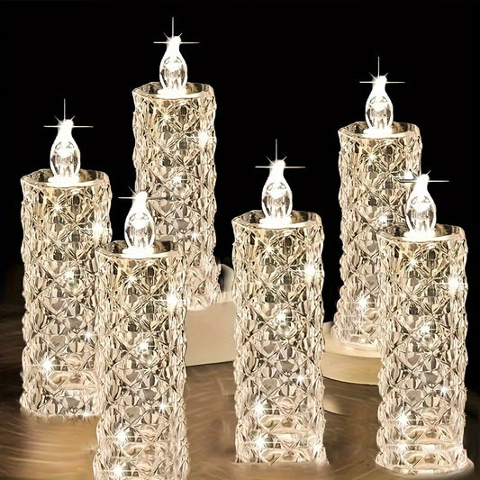 Set of 6 Flameless LED Pillar Candles - Battery Operated