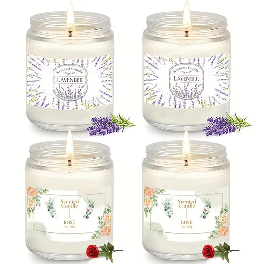 Premium 3.5oz Soy Wax Candle infused with Lavender, Rose, Vanilla & Sandalwood. Featuring a clean, smokeless burn and an elegant, relaxing aroma—ideal for home décor, yoga sessions, office spaces, holidays, and romantic gifts for women and men.