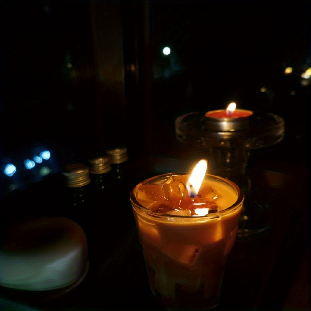 300g Soy Wax Coffee Scented Candle in Elegant Glass-Like Jar with Imitation Coffee Cup Design