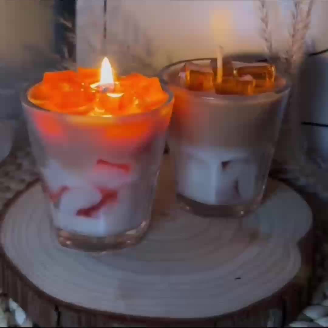 300g Soy Wax Coffee Scented Candle in Elegant Glass-Like Jar with Imitation Coffee Cup Design