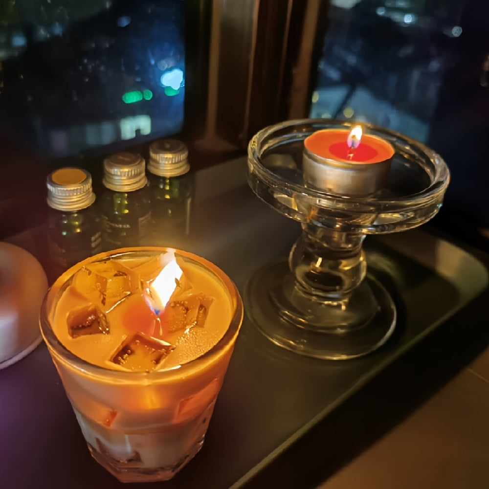300g Soy Wax Coffee Scented Candle in Elegant Glass-Like Jar with Imitation Coffee Cup Design