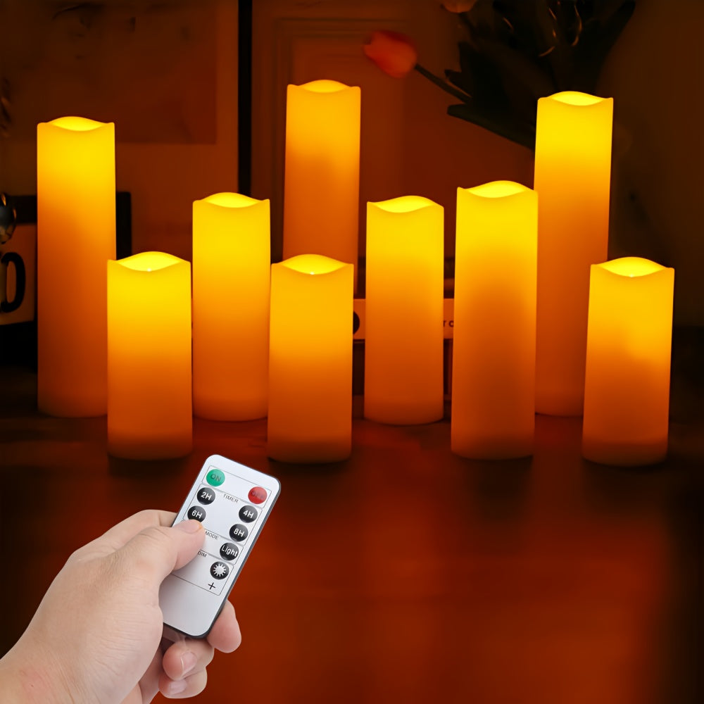 12-Pack Flameless LED Candles with Remote, Timer (2/4/6/8hr), Flickering Effect,