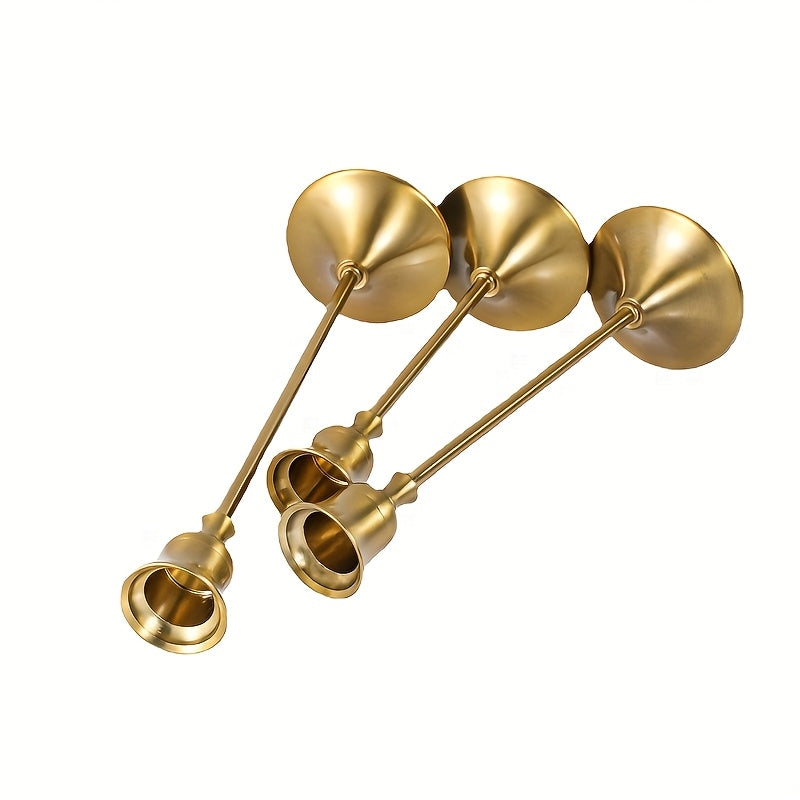 30pcs Elegant Golden Candle Holders, Taper Candles, Antique Brass Candlesticks Suitable for Birthday, Wedding, Fireplace Party Dining Home Anniversary Decorations