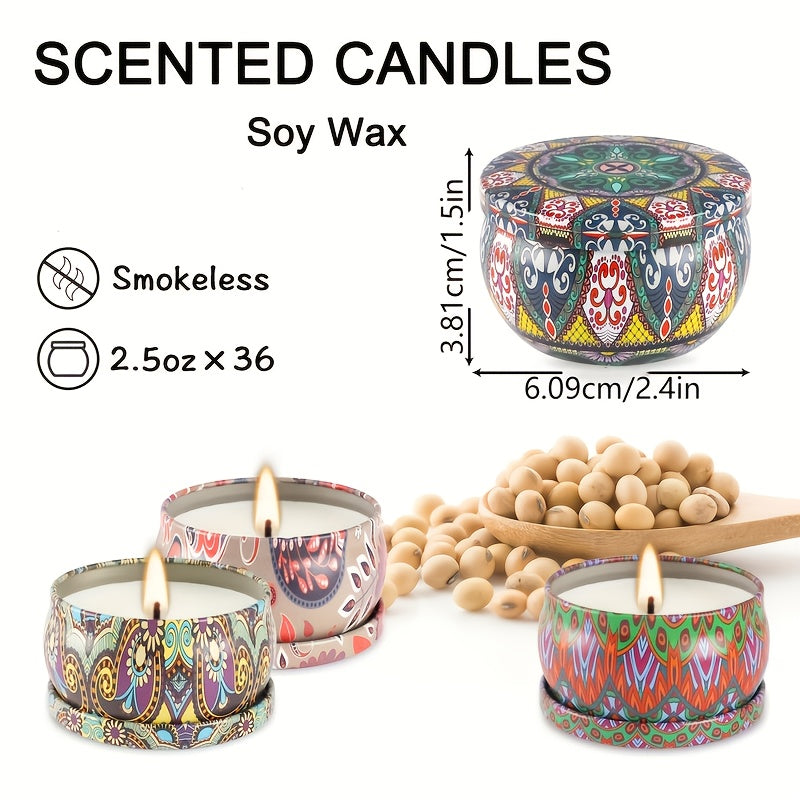 36pcs Marble Women'S Scented Candle Gift Set, Home Scented Candles, Soy Wax Lavender Candles Birthday Gift for Women and Mothers, Bath SPA Meditation Mother'S Day Gift Candles