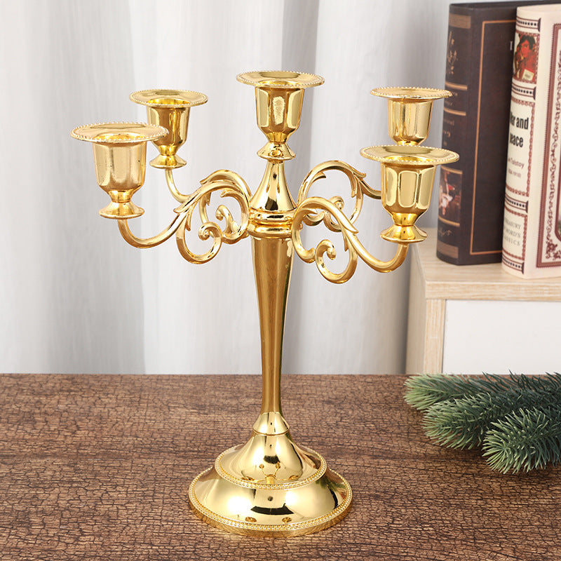 Elegant retro European candlestick-metal material, suitable for wedding props decoration romantic candlelight dinner and  home