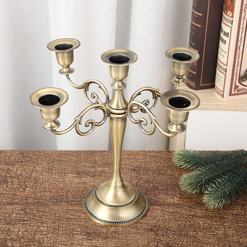 Elegant retro European candlestick-metal material, suitable for wedding props decoration romantic candlelight dinner and  home