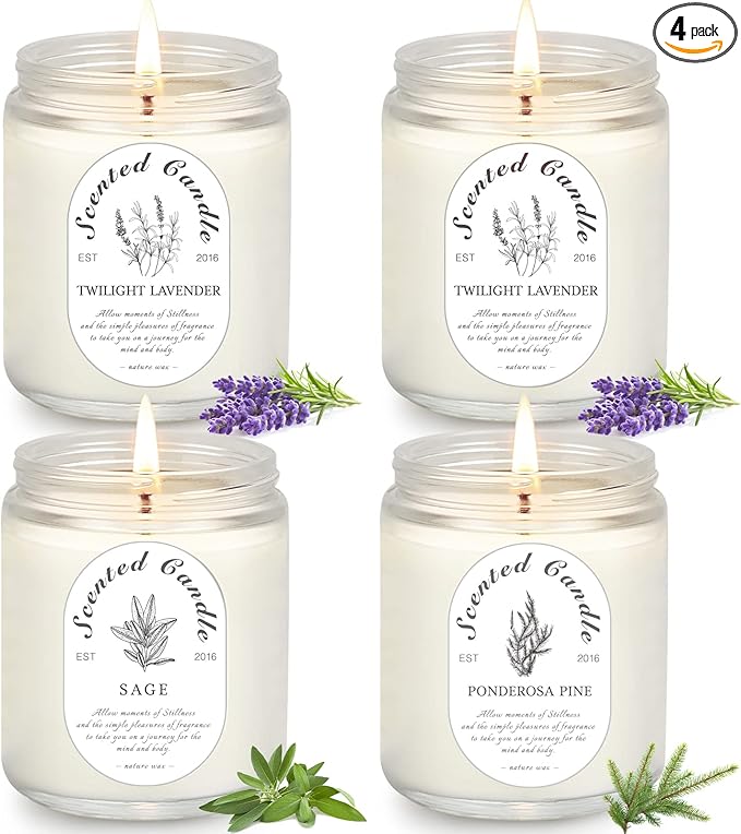 Lavender Candle, Scented Candles Gift Set for Stress Relief, 3 Votive Candles for Women