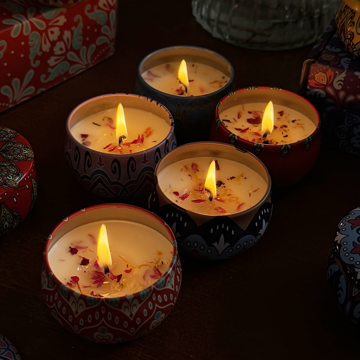 4pcs Scented Candle Set - Jasmine, Sandalwood, Rose & More
