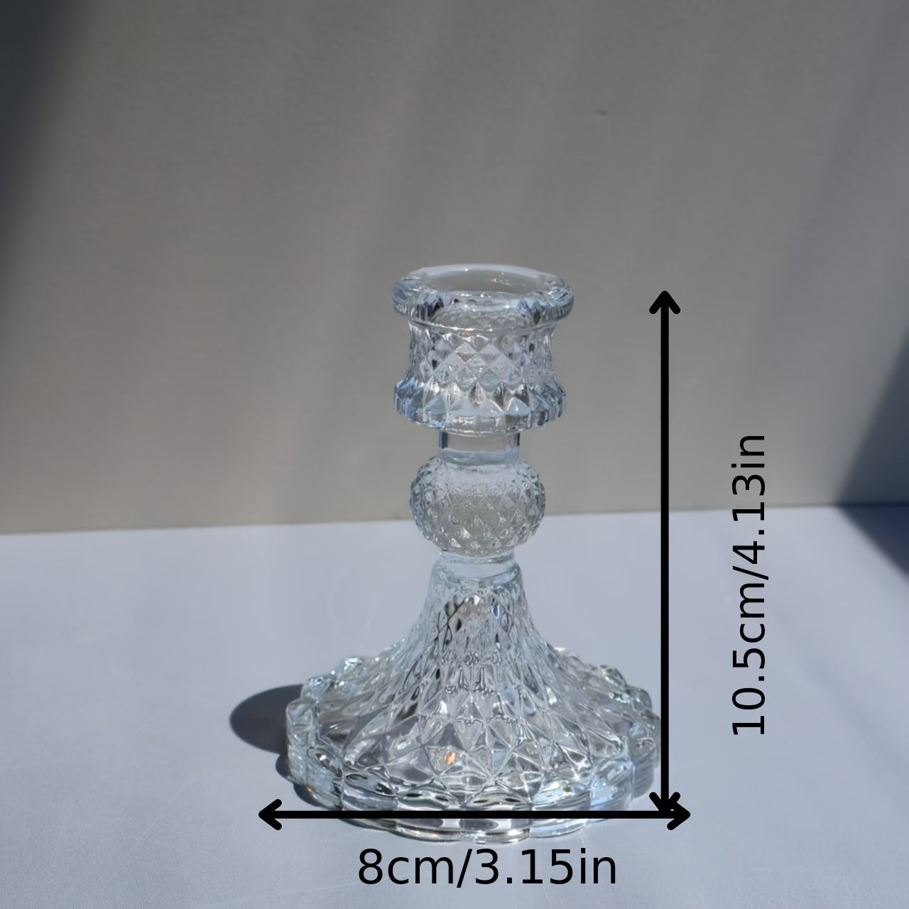 6pcs Elegant Polished Crystal Glass Candle Holders - Modern Tabletop Decor for Dining Room, Elegant Small Candle Holders with Decorative Accents, Candle Holders for Home Decor