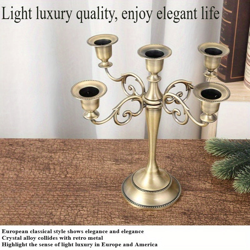 Elegant retro European candlestick-metal material, suitable for wedding props decoration romantic candlelight dinner and  home