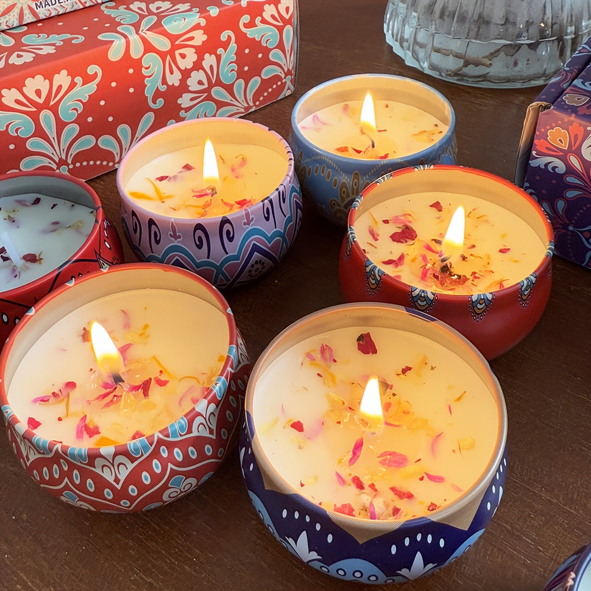 4pcs Scented Candle Set - Jasmine, Sandalwood, Rose & More