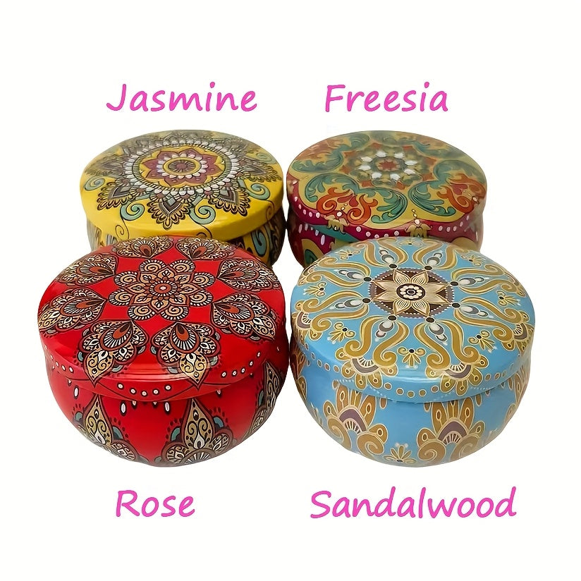 4pcs Scented Candle Set - Jasmine, Sandalwood, Rose & More
