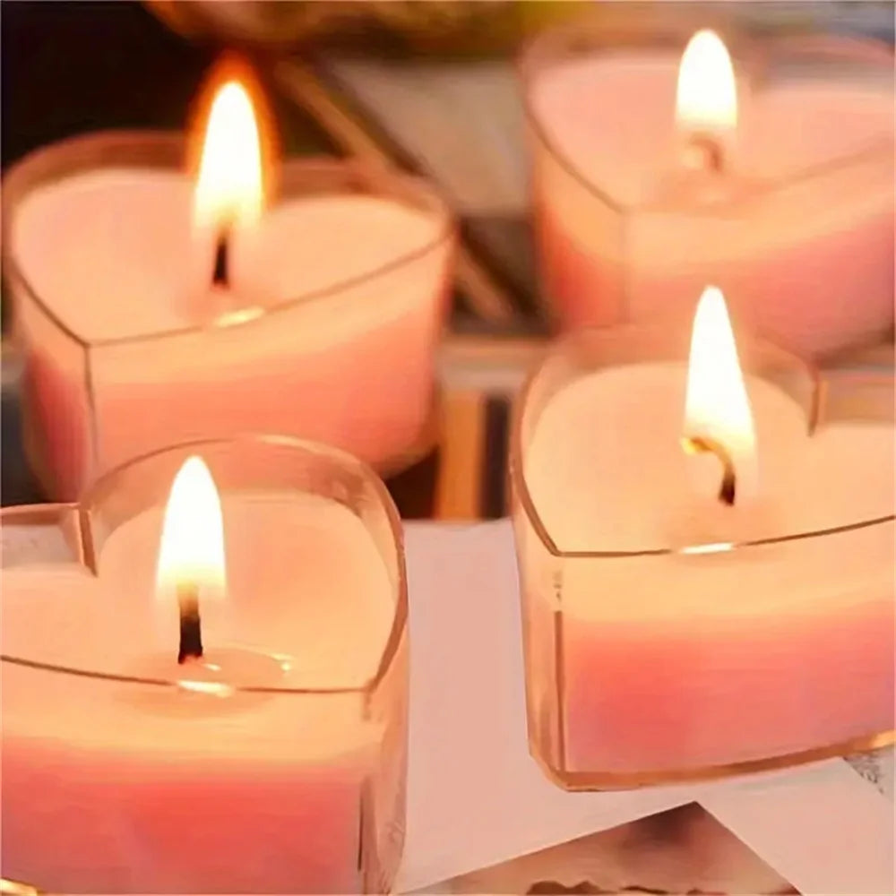 9pcs Heart-Shaped Scented Tea Candles Set