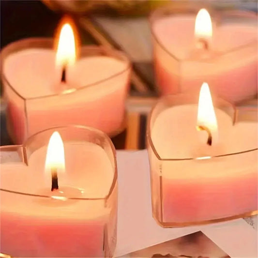 9pcs Heart-Shaped Scented Tea Candles Set