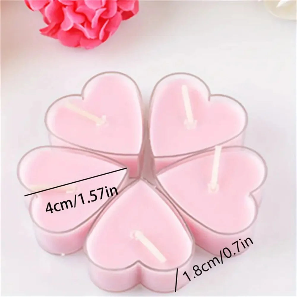 9pcs Heart-Shaped Scented Tea Candles Set
