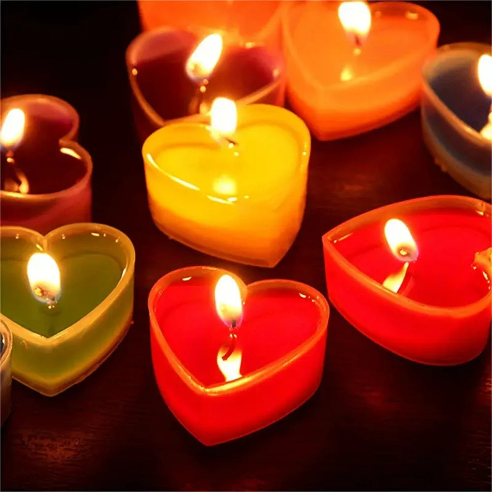 9pcs Heart-Shaped Scented Tea Candles Set