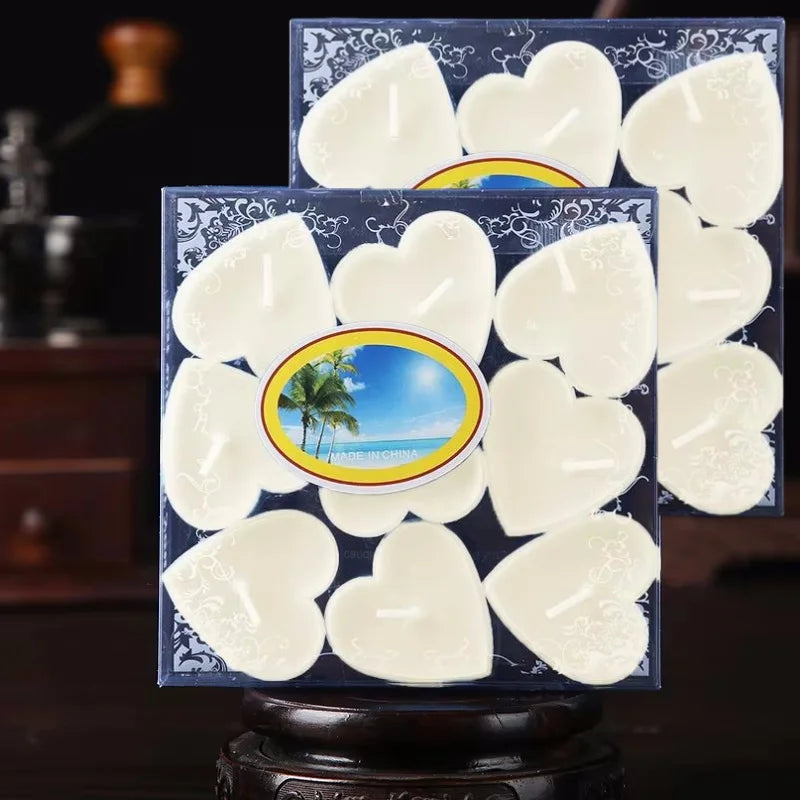 9pcs Heart-Shaped Scented Tea Candles Set