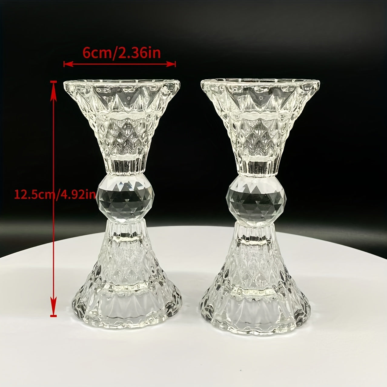 Crystal Glass Candle Holder Set Two-Piece Small Romantic Suitable for Holiday Decoration Table Ornaments