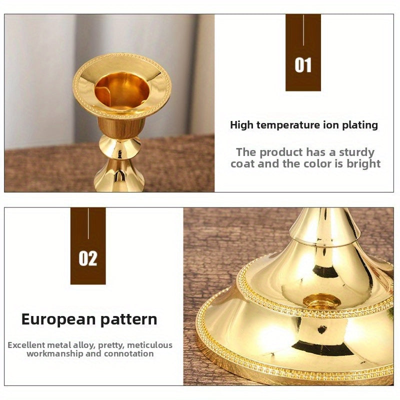 Elegant retro European candlestick-metal material, suitable for wedding props decoration romantic candlelight dinner and  home