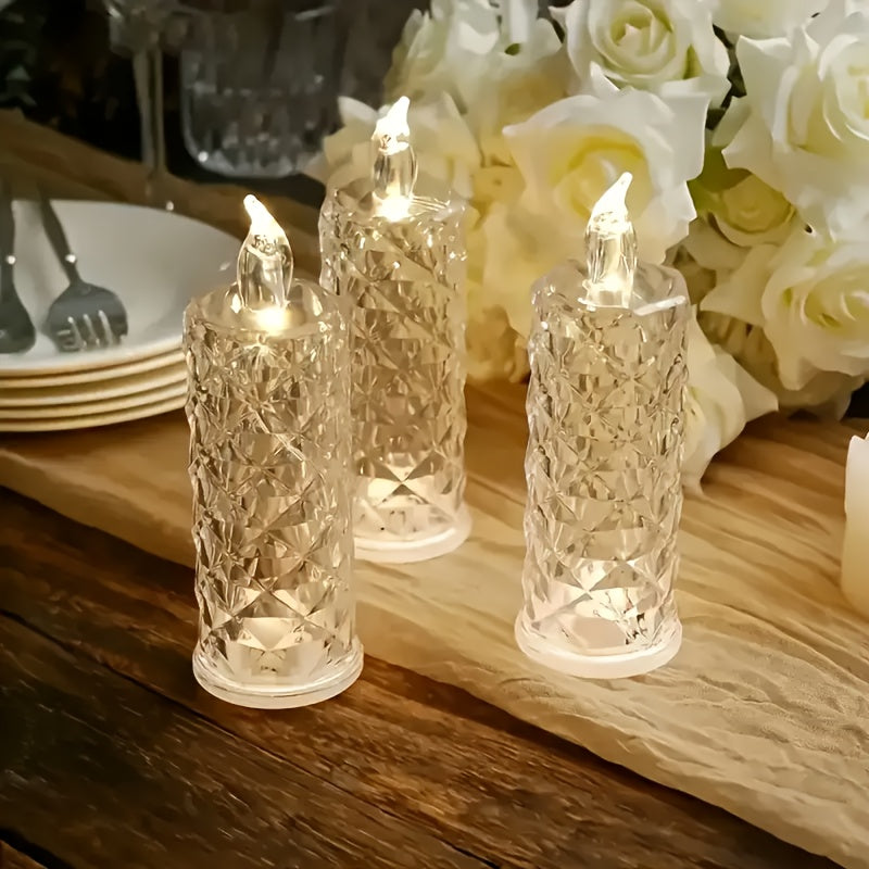 Set of 6 Flameless LED Pillar Candles - Battery Operated