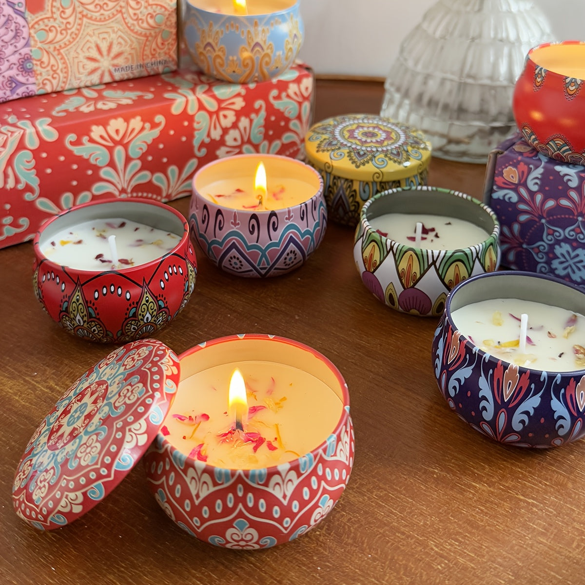 4pcs Scented Candle Set - Jasmine, Sandalwood, Rose & More