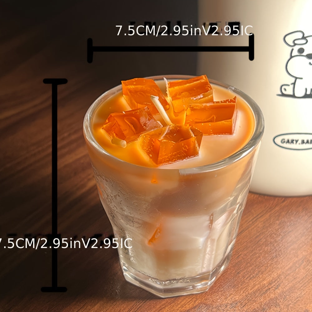 300g Soy Wax Coffee Scented Candle in Elegant Glass-Like Jar with Imitation Coffee Cup Design