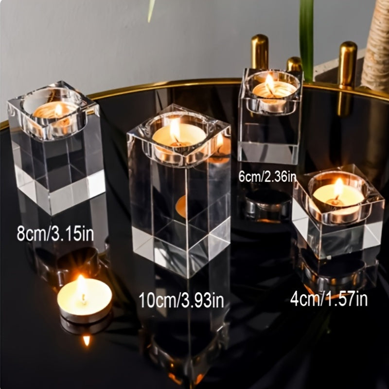 Home Wedding Decoration Ornaments, Valentine'S Day, Christmas, Birthday Gift Crystal Candlestick Set