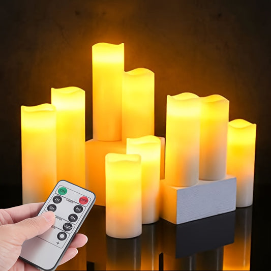 12-Pack Flameless LED Candles with Remote, Timer (2/4/6/8hr), Flickering Effect,