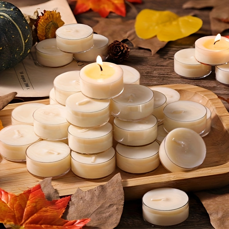 50pcs/100pcs Acrylic Soy Wax, 4-Hour Burn Time - Perfect for Family Gatherings, Parties, Anniversaries, Birthdays