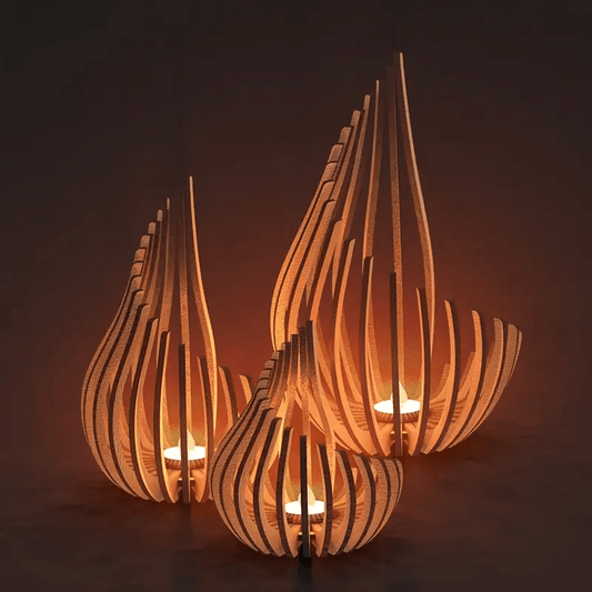 3pcs for Lotus Shape Tea Light Holder, Bohemian Style Candle Base for Home Decor, Unique DIY Art Craft Desktop/Bedside Decoration Gift for Mother's Day, Father's Day, Parties(Candle Not Included), Party Decor, Holiday Gift, D