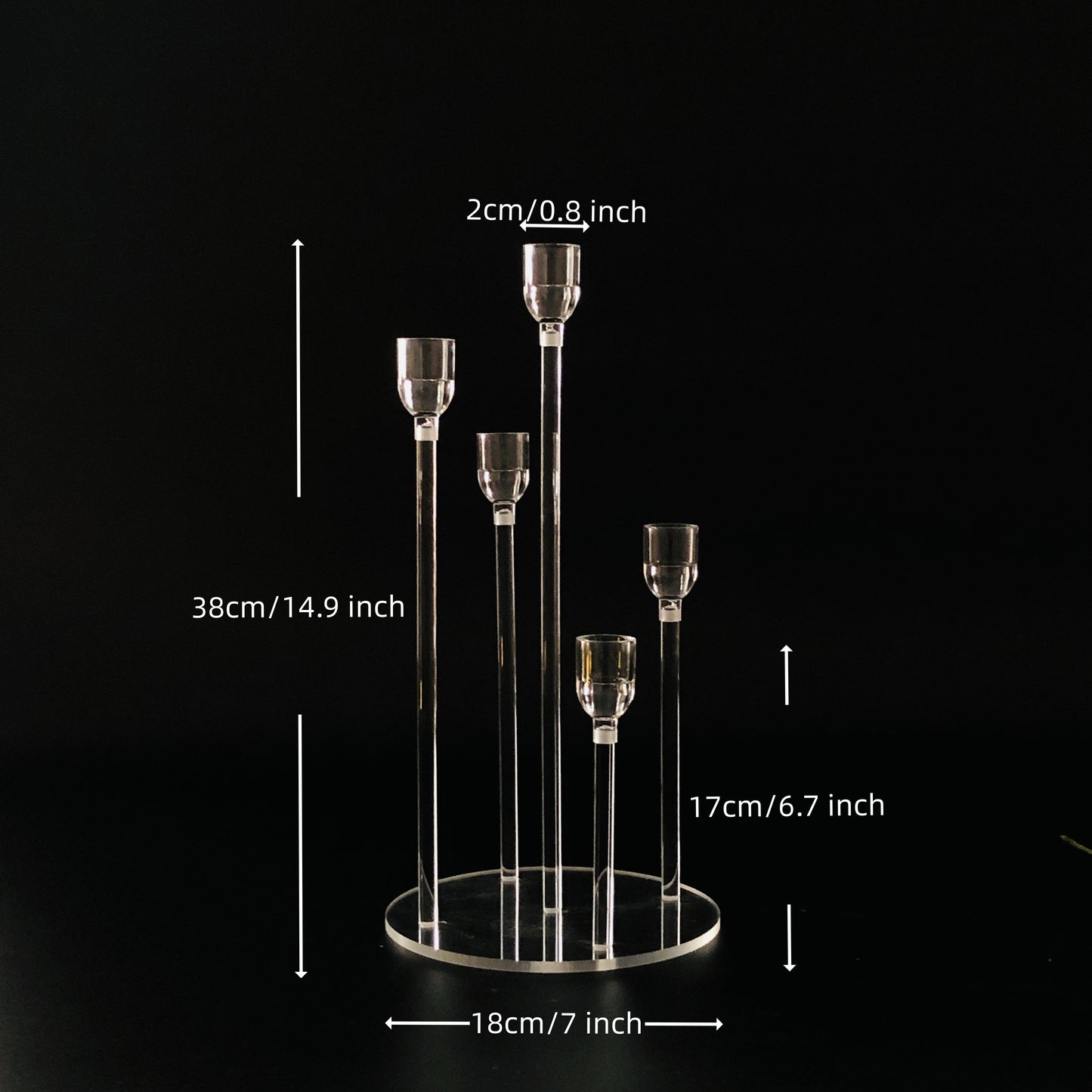 Set of 1/2/10 Acrylic Candle Holders with 5 Arms, Transparent Centerpieces for Wedding And Dining Table Decor, Suitable for Wedding And Party Decorations.